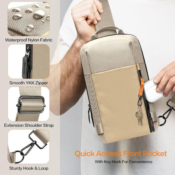 Versatile RFID-Blocking Sling Bag for Men - Perfect for Travel & Commuting - Picture 4 of 7